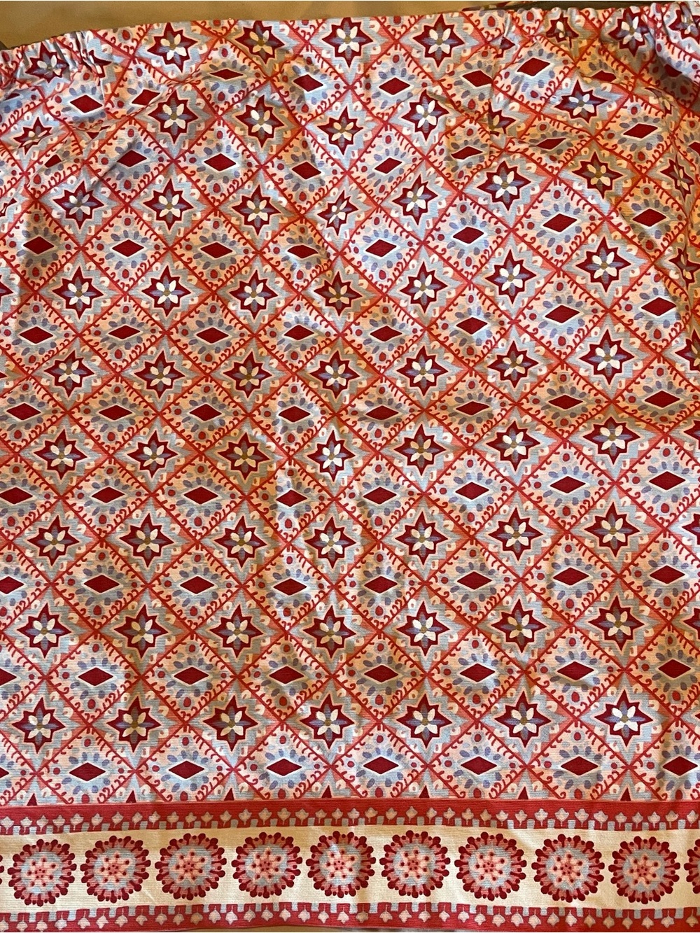 Talbots Red and Cream Geometric Star skirt